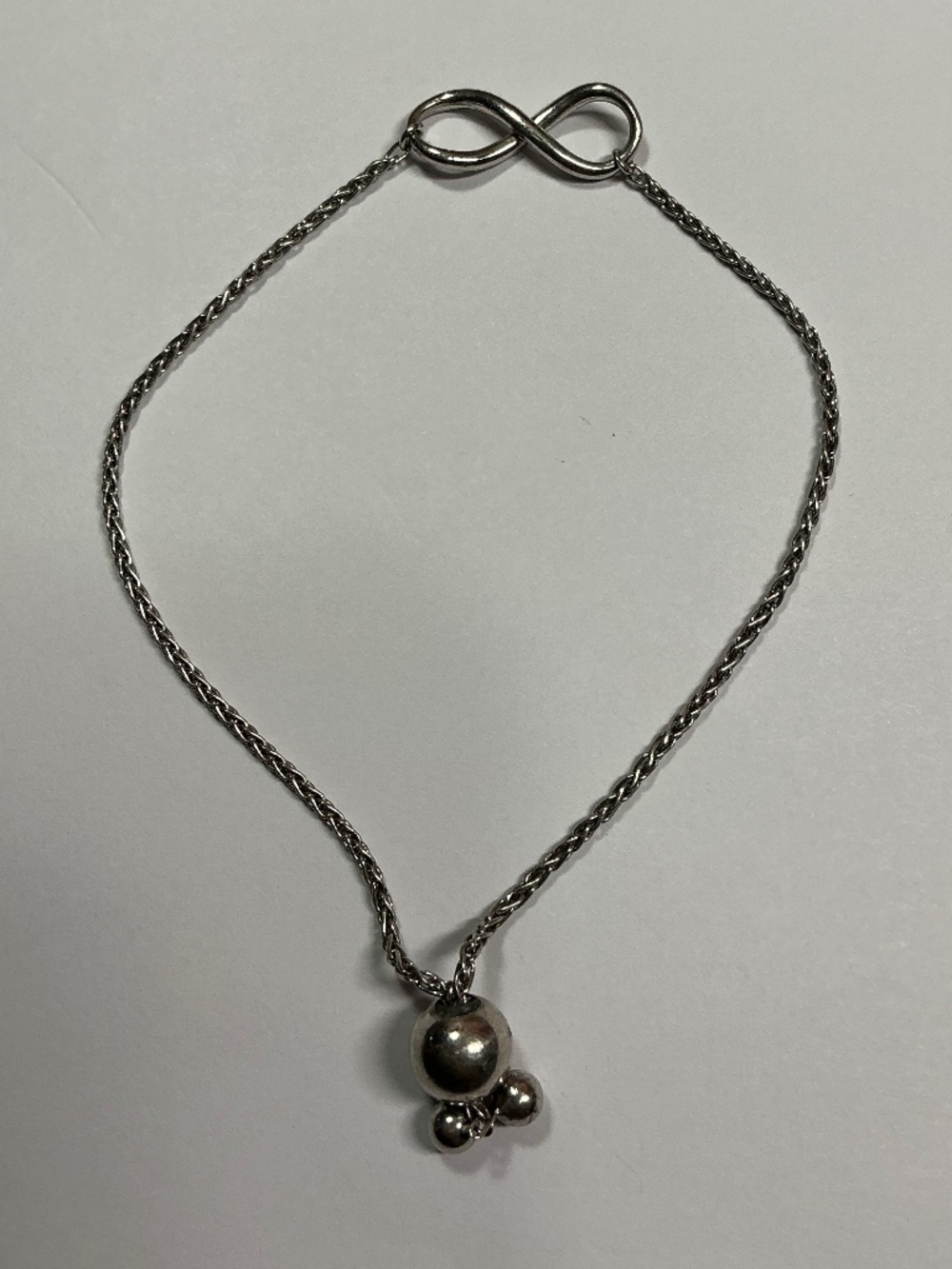 Sterling Silver Italian Lariat Style Slide Ball Infinity Bracelet . 0 to 8”